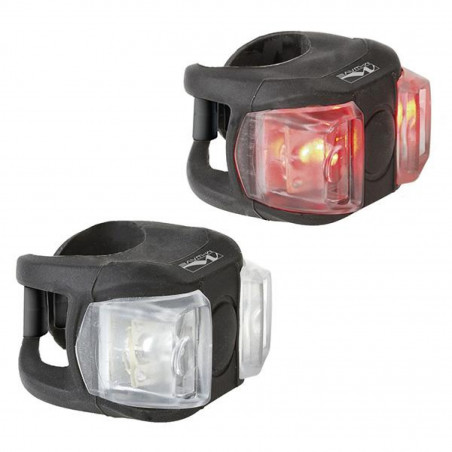 KIT ECLAIRAGE AVANT   ARRIERE - M-WAVE COBRA II NOIR A LEDS - 4015493221463