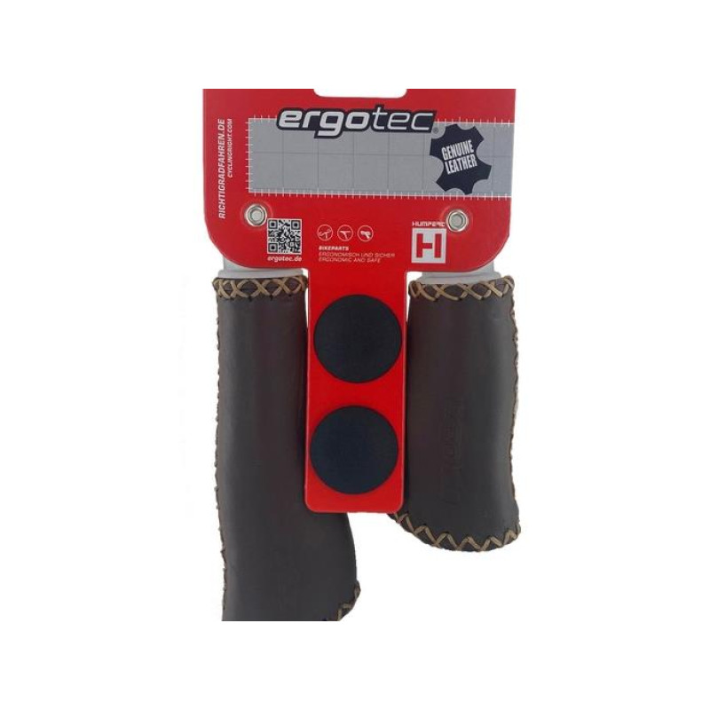 PAIRE DE POIGNEES ERGOTEC - MONACO L135/92mm MARRON CUIR - 4016538033997