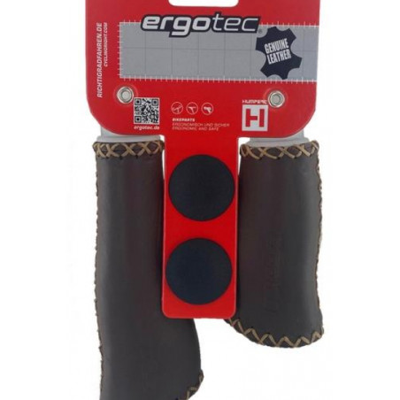 PAIRE DE POIGNEES ERGOTEC - MONACO L135/92mm MARRON CUIR - 4016538033997