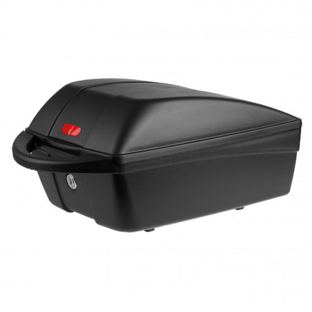 TOP CASE VELO BOX POLISPORT 11L NOIR FIXATION MIK-MIK-HD SUR PORTE BAGAGE A CLE (LONG 43cm x LARG 26cm x HAUT 20cm) - POIDS
