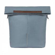 SACOCHE ARRIERE VELO LATERALE SAC BANDOULIERE BASIL CITY SHOPPER VEGAN BLEU IMITATION CUIR DROIT-GAUCHE 14-16L FIXATION