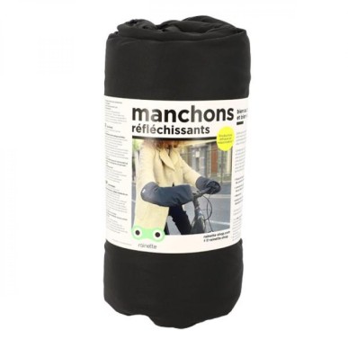 MANCHON VELO HIVER RETROREFLECHISSANT RAINETTE GRIS CLAIR