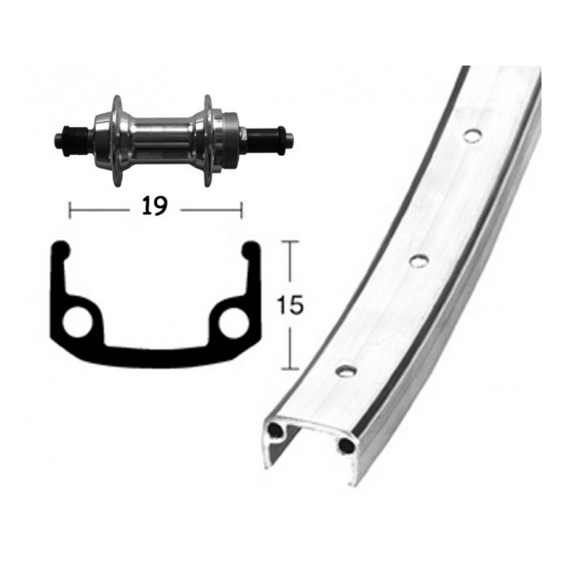 ROUE ARR.28x1x 3/8 WINORA 36 TR.BLO.RAPIDE 135 6/7V.ARG.MA - 2142080900 - 4032191605883