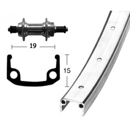 ROUE ARR.28x1x 3/8 WINORA 36 TR.BLO.RAPIDE 135 6/7V.ARG.MA - 2142080900 - 4032191605883