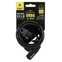 ANTIVOL VELO SPIRAL A CLE D 8 X 1.50M AUVRAY URBA NOIR AVEC SUPPORT