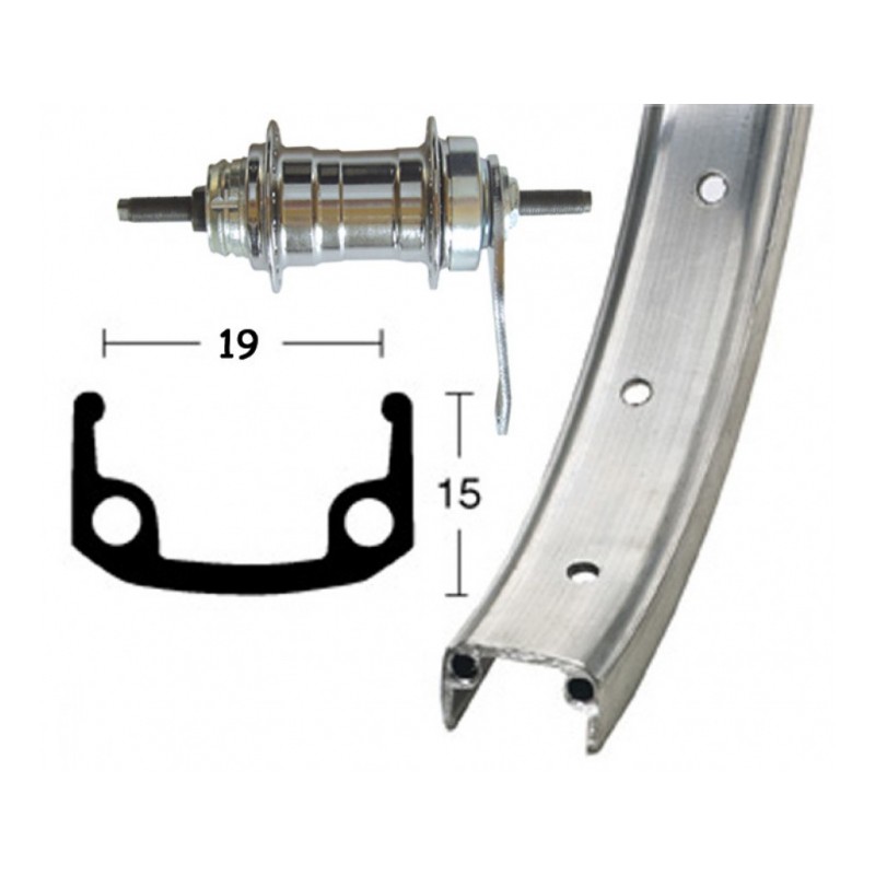 ROUE ARRIÈRE 28x1 3/8 WINORA RÉTROPEDALAGE 36TR.107 ARG.MATE - 2142081000 - 4032191047300