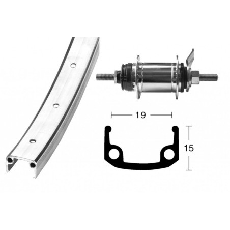 ROUE ARR.28x1 3/8 WINORA RÉTROPEDALAGE 36 TR.SH.109 1V.ARG.M - 2142081100 - 4032191745169