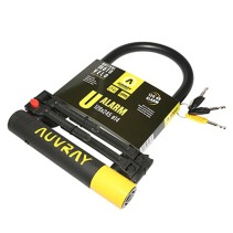 ANTIVOL VELO U 128 X 245MM AUVRAY NOIR ALARME AVEC SUPPORT