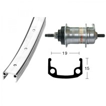 ROUE ARR.28x1 3/8 WINORA RÉTROPEDALAGE 36TR.SH.120 3V.ARGENT - 2142081300 - 4055149253004