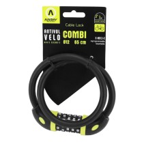 ANTIVOL VELO CABLE A COMBINAISON AUVRAY DIAM 12 mm L 65 cm NOIR MAT