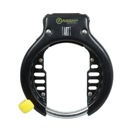 ANTIVOL VELO FER A CHEVAL AUVRAY MEGA LOCK  NOIR/JAUNE (OUVERTURE 62MM)