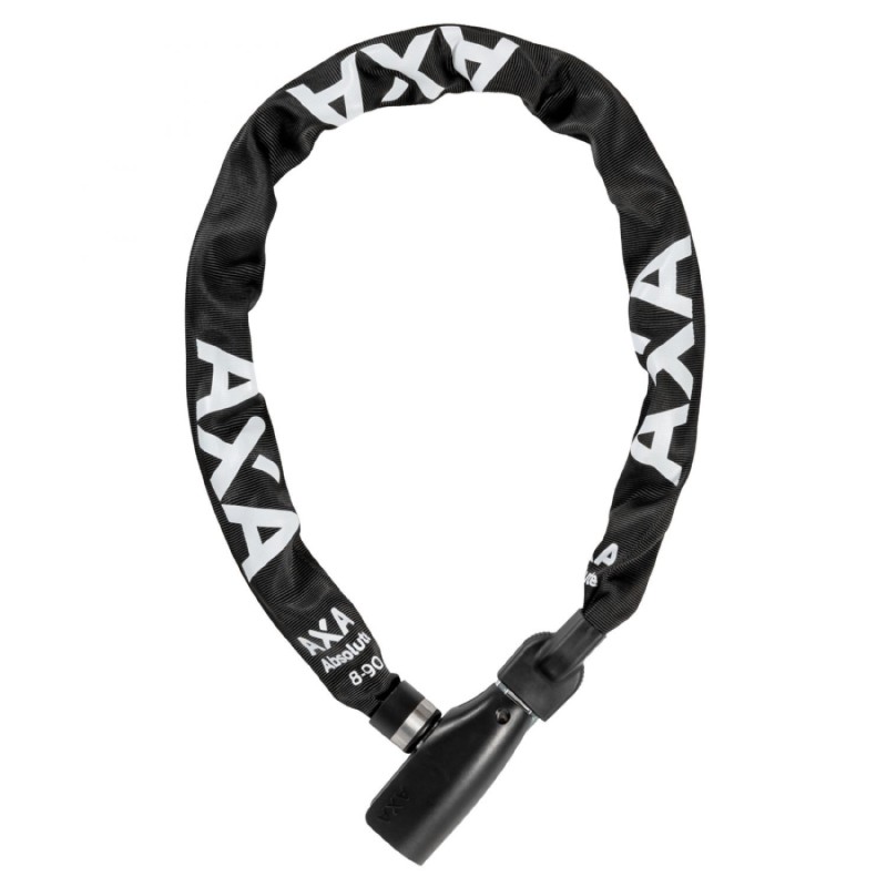 ANTIVOL VELO CHAINE A CLE AXA ABSOLUTE DIAM 8mm L0.90M NOIR - NIVEAU PROTECTION ELEVE POUR VELO ELECTRIQUE - SECURITE NIVEAU