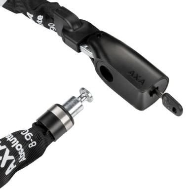 ANTIVOL VELO CHAINE A CLE AXA ABSOLUTE DIAM 8mm L0.90M NOIR - NIVEAU PROTECTION ELEVE POUR VELO ELECTRIQUE - SECURITE NIVEAU