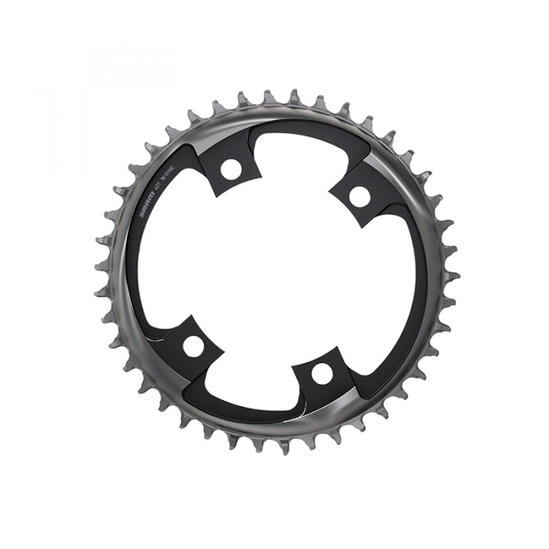 PLATEAU SRAM X-SYNC ROUTE 40D BCD107mm 12V ALU GRIS POL/NOIR - 00.6218.014.002 - 710845825613