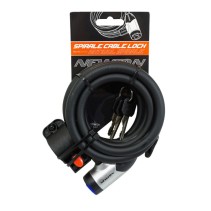 ANTIVOL VELO SPIRAL A CLE NEWTON DIAM 12mm L 1,80M AVEC CACHE SERRURE (AVEC SUPPORT   3 CLES)