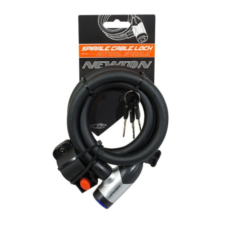 ANTIVOL VELO SPIRAL A CLE NEWTON DIAM 15mm L 1,00M AVEC CACHE SERRURE (AVEC SUPPORT   2 CLES)