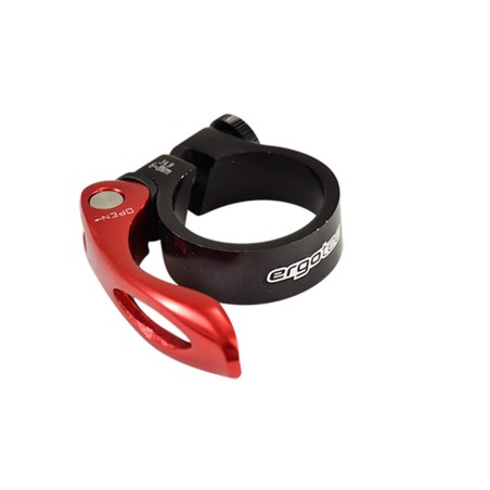 COLLIER TIGE DE SELLE VTT/VTC D34.9 MM NOIR/ROUGE ALU 6061   SERRAGE RAPIDE