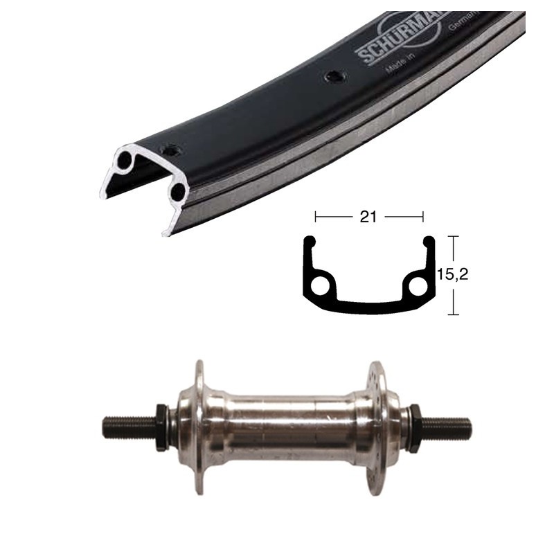 ROUE AVA.26x1.75 WINORA SCHÜRMANN 36 TR.AXE A/VIS 100 NR/AR - 2144025000 - 4032191048116
