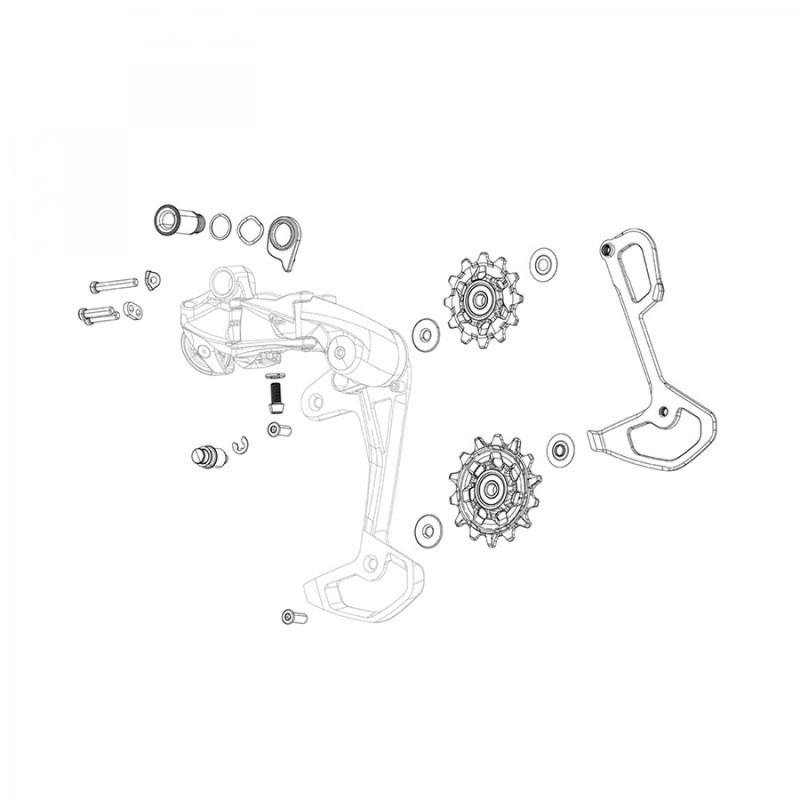 CHAPE DÉRAILLEUR ARRIÈRE SRAM XX1 EAGLE AXS GRIS POLAIRE - 11.7518.092.003 - 710845824531