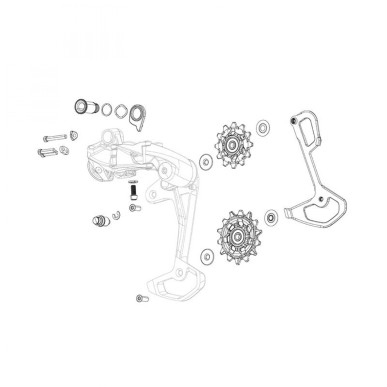 CHAPE DÉRAILLEUR ARRIÈRE SRAM XX1 EAGLE AXS GRIS POLAIRE - 11.7518.092.003 - 710845824531
