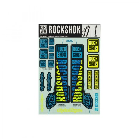 KIT AUTOCOLLANTS ROCK.TROY LEE DESIGNS 35mm 2018 BLEU/JAUNE - 00.4318.021.002 - 710845809828