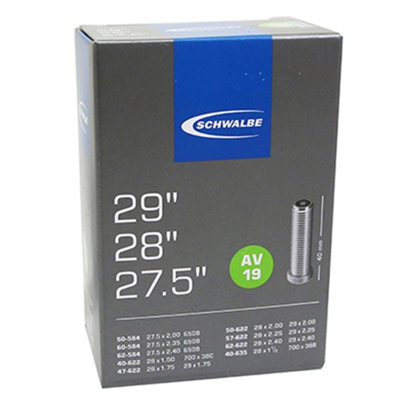 CHAMBRE AIR VTT 29/28/27.5X1.75/2.40 VS SCHWALBE AV19 VALVE ALU 40MM