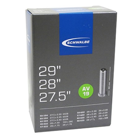 CHAMBRE AIR VTT 29/28/27.5X1.75/2.40 VS SCHWALBE AV19 VALVE ALU 40MM