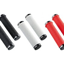 POIGNÉES SILICONE SRAM AVEC VIS DOUBLE SERRAGE BLANCHES - 00.7918.026.002 - 710845727559