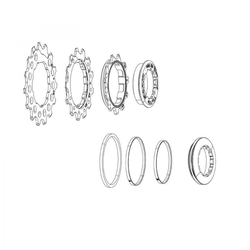 KIT ENTRETOISE COURONNES SRAM XG-1290 RED ETAP AXS 12V 10-26 - 11.2418.007.001 - 710845864308