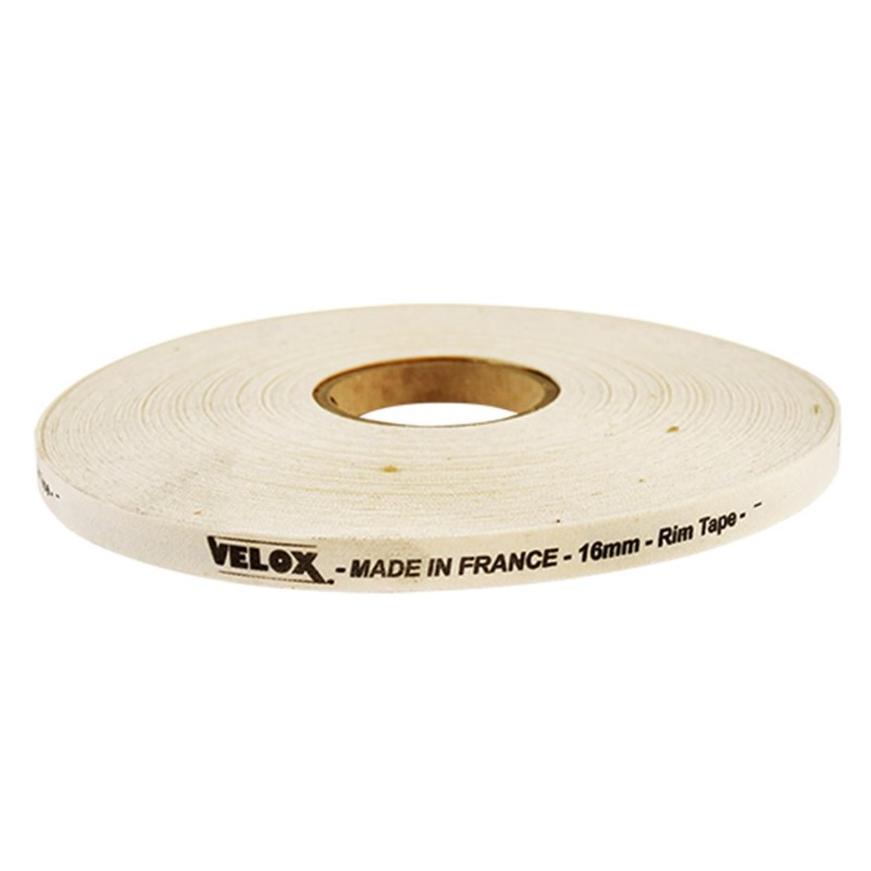 FOND DE JANTE ADHESIF VELOX 16MM HAUTE RESISTANCE COTON (ROULEAU DE 100M)