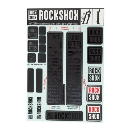 KIT AUTOCOLLANT ROCKSHOX 30/32mm P/FOURCHE JUSQU'AU 2018 NR - 11.4318.003.496 - 710845803741
