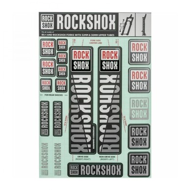 KIT AUTOCOLLANT ROCKSHOX 30/32mm P/FOURCHE JUSQU'AU 2018 BLA - 11.4318.003.497 - 710845803758