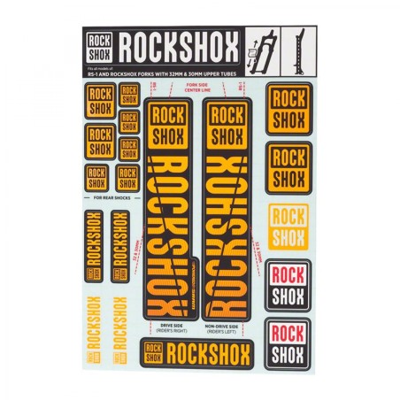 KIT AUTOCOLLANT ROCKSHOX 30/32mm P/FOURCHE JUSQU'AU 2018 ORA - 11.4318.003.499 - 710845803772