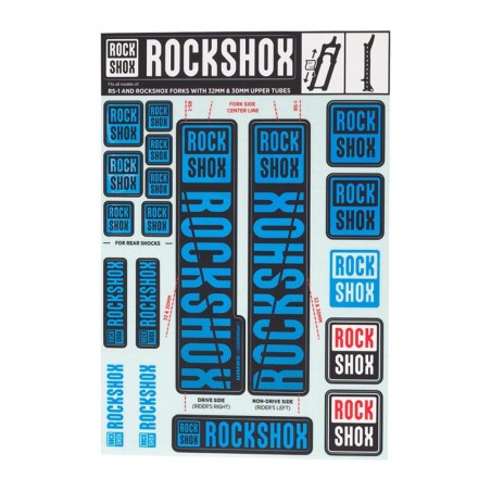 KIT AUTOCOLLANT ROCKSHOX 30/32mm P/FOURCHE JUSQU'AU 2018 BLE - 11.4318.003.502 - 710845803802