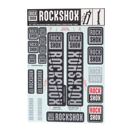 KIT AUTOCOLLANT ROCKSHOX 30/32mm P/FOURCHE JUSQU'AU 2018 GR - 11.4318.003.504 - 710845803826
