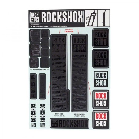 KIT AUTOCOLLANTS ROCKSHOX 35 mm P/FOURCHE À PARTIR 2018 NOIR - 11.4318.003.505 - 710845803833