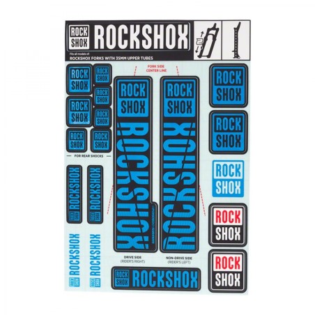 KIT AUTOCOLLANTS ROCKSHOX 35 mm P/FOURCHE À PARTIR 2018 BLEU - 11.4318.003.511 - 710845803895