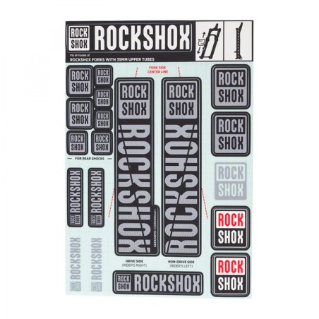 KIT AUTOCOLLANTS ROCKSHOX 35 mm P/FOURCHE À PARTIR 2018 GRIS - 11.4318.003.513 - 710845803918
