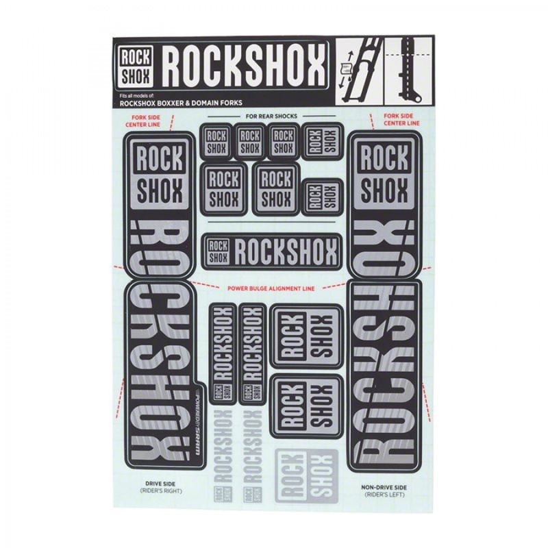 AUTOCOLLANTS ROCKSHOX 35mm P/BOXXER/DOMAIN DUAL CROWN GRIS - 11.4318.003.522 - 710845804007