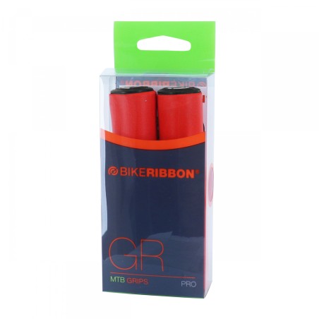 POIGNEE CITY-VTT BIKE RIBBON SILICONE SOFT ROUGE 22mm L 130mm (PAIRE)