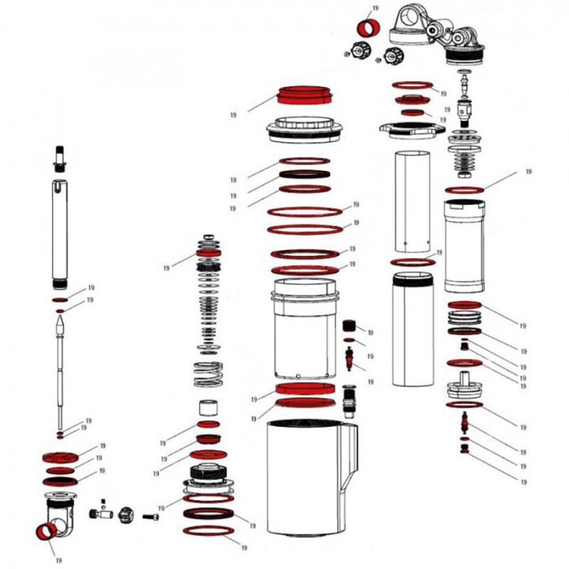 KIT ENTRETIEN ROCKSHOX AMORTISSEUR VIVID AIR B1-B3 (2014-19) - 11.4118.032.001 - 710845733338