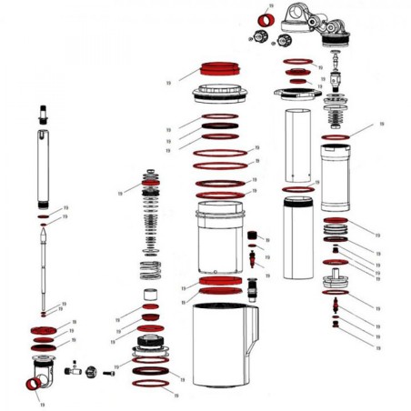 KIT ENTRETIEN ROCKSHOX AMORTISSEUR VIVID AIR B1-B3 (2014-19) - 11.4118.032.001 - 710845733338