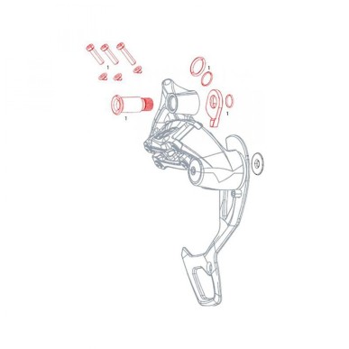 KIT VIS DE MONTAGE DÉRAILLEUR ARRIÈRE SRAM GX 2x11V - 11.7518.049.000 - 710845765919