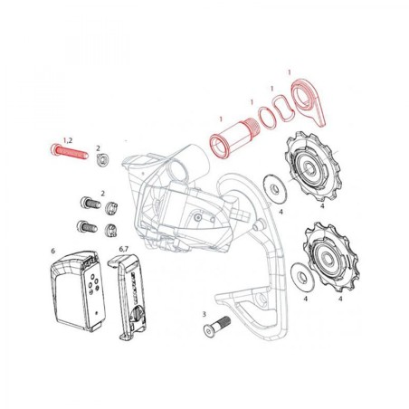 KIT VIS DE MONTAGE DÉRAILLEUR ARRIÈRE SRAM RED ETAP - 11.7518.063.000 - 710845782091