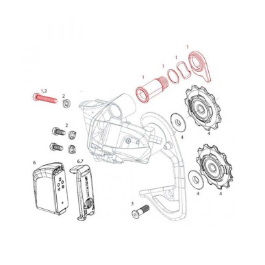 KIT VIS DE MONTAGE DÉRAILLEUR ARRIÈRE SRAM RED ETAP - 11.7518.063.000 - 710845782091