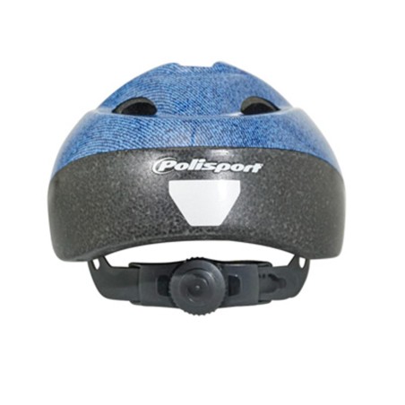 CASQUE VELO ENFANT-BEBE POLISPORT JUNIOR BLEU JEANS TAILLE 52-56cm AVEC MOLETTE (VENDU SUR CARTE)