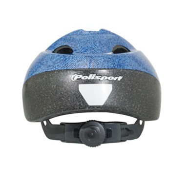 CASQUE VELO ENFANT-BEBE POLISPORT JUNIOR BLEU JEANS TAILLE 52-56cm AVEC MOLETTE (VENDU SUR CARTE)