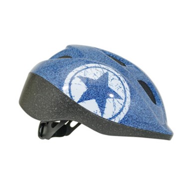 CASQUE VELO ENFANT-BEBE POLISPORT JUNIOR BLEU JEANS TAILLE 52-56cm AVEC MOLETTE (VENDU SUR CARTE)