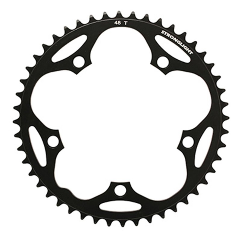PLATEAU ROUTE 5BRA D.130 STRONGLIGHT DURAL 48DTS EXTERIEUR NOIR TYPE SHIMANO 8-9V.