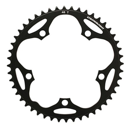 PLATEAU ROUTE 5BRA D.130 STRONGLIGHT DURAL 48DTS EXTERIEUR NOIR TYPE SHIMANO 8-9V.